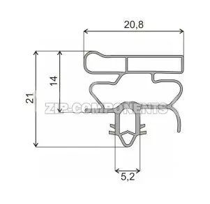 Уплотнитель 680x560 холодильника Whirlpool Вид профиля ОМ
